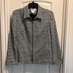 Dress Barn Black and White Houndstooth Suit Jacket